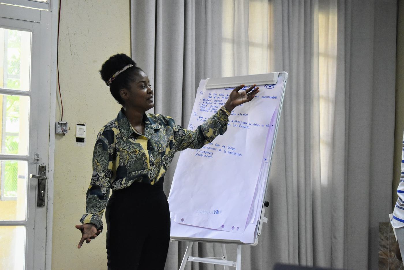 A young facilitator at a Youth Excel workshop, Kinshasa, January 2022