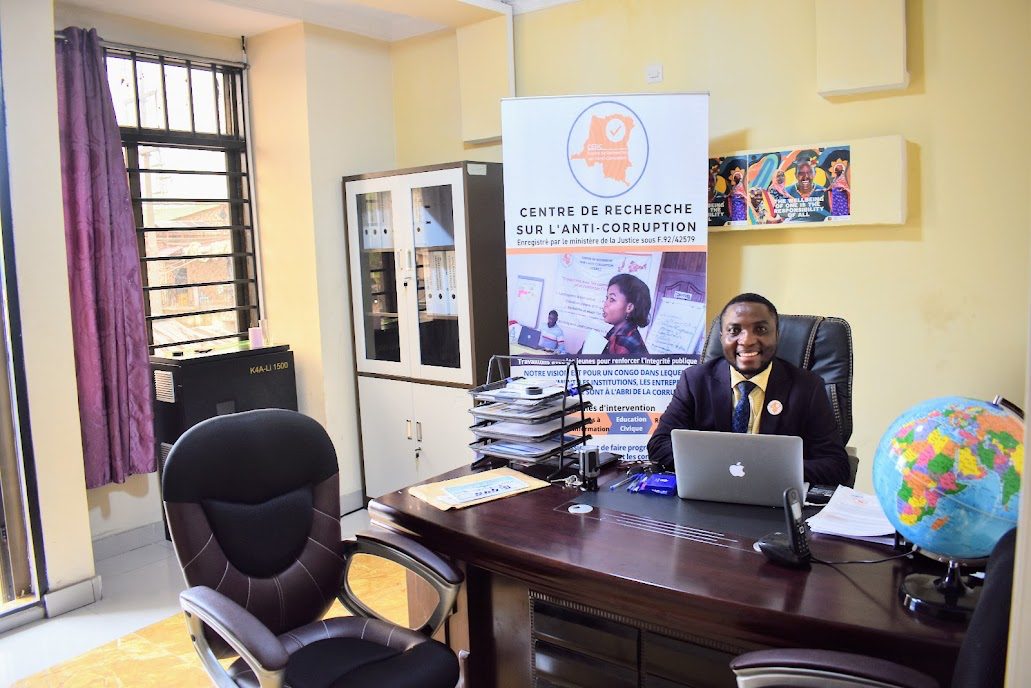 Heri Bitamala, Executive Director of CERC, at his desk