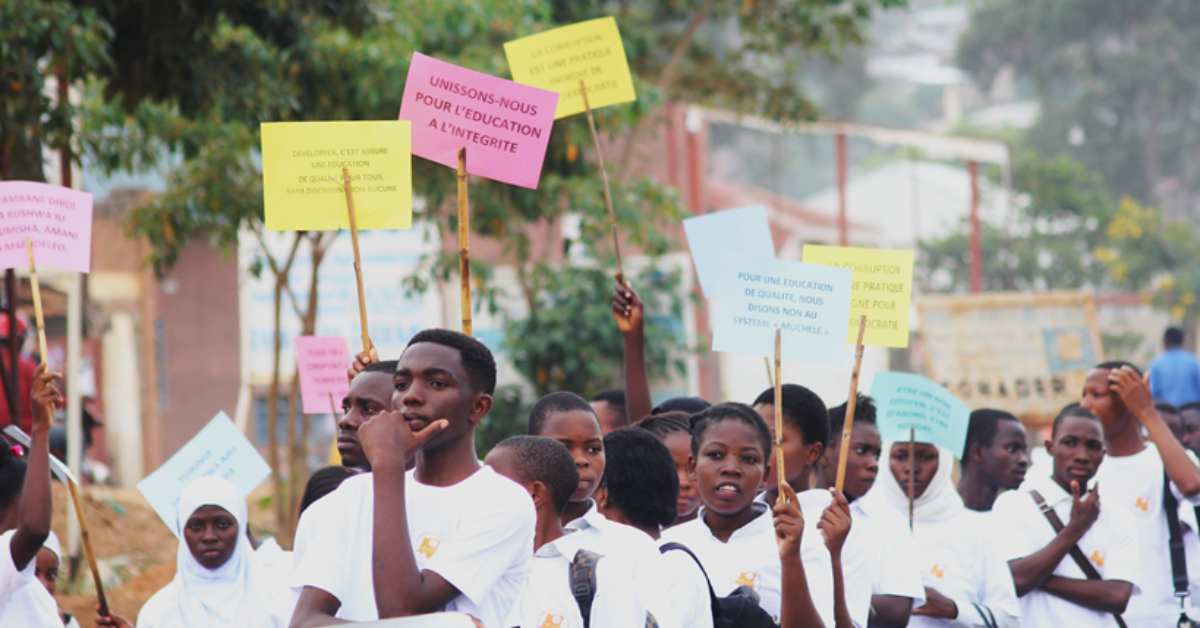MORE than 100 young people marched against corruption in South-Kivu