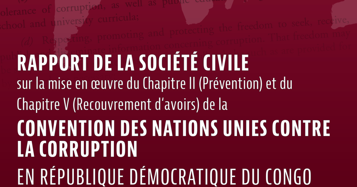 Nouveau rapport  de CERC sur la mise en oeuvre de la CNUCC en République démocratique du Congo ￼